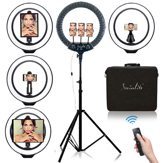 Ultra Elite 18" Ring Light w/ Auto Face Tracking | Hands-Free Content & TikTok LIVE Setup
