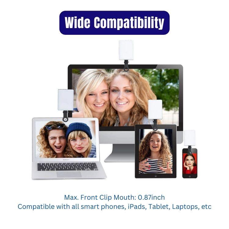 Wide compatibility of clip fill video light