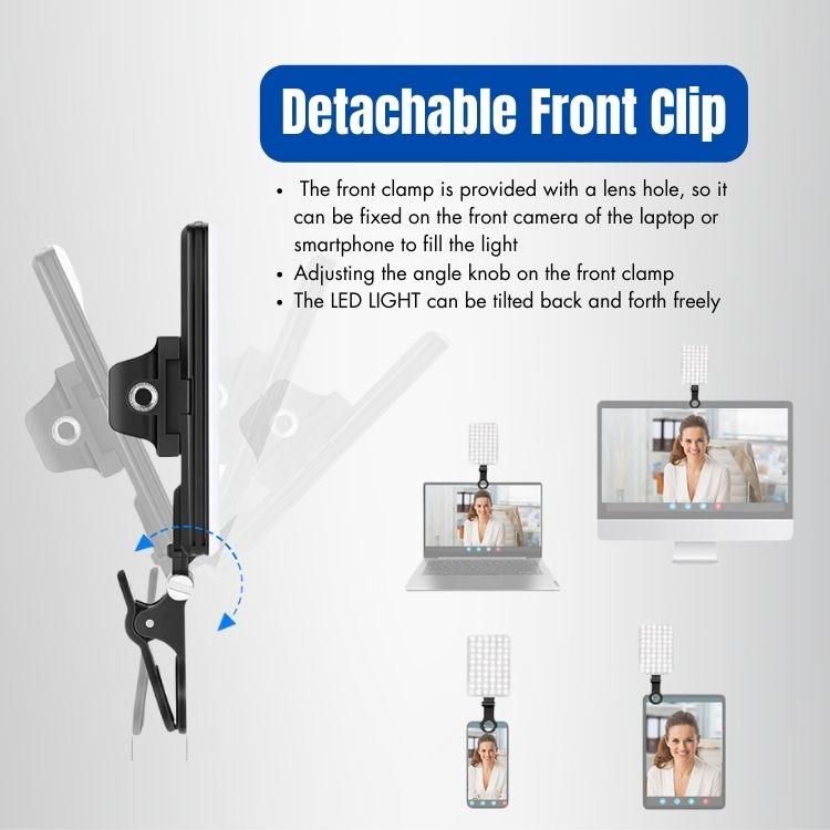 Detachable front clip video light