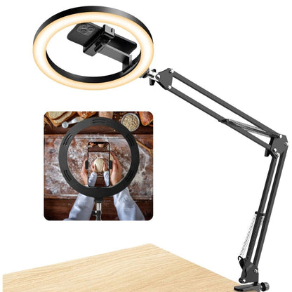 Majestic Aura Overhead Ring Light Desk Mount Boom Arm and Phone Holder