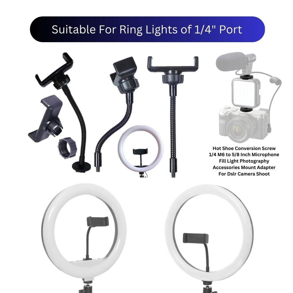 1/4" Port Bendable Phone Holder for Ring Light 