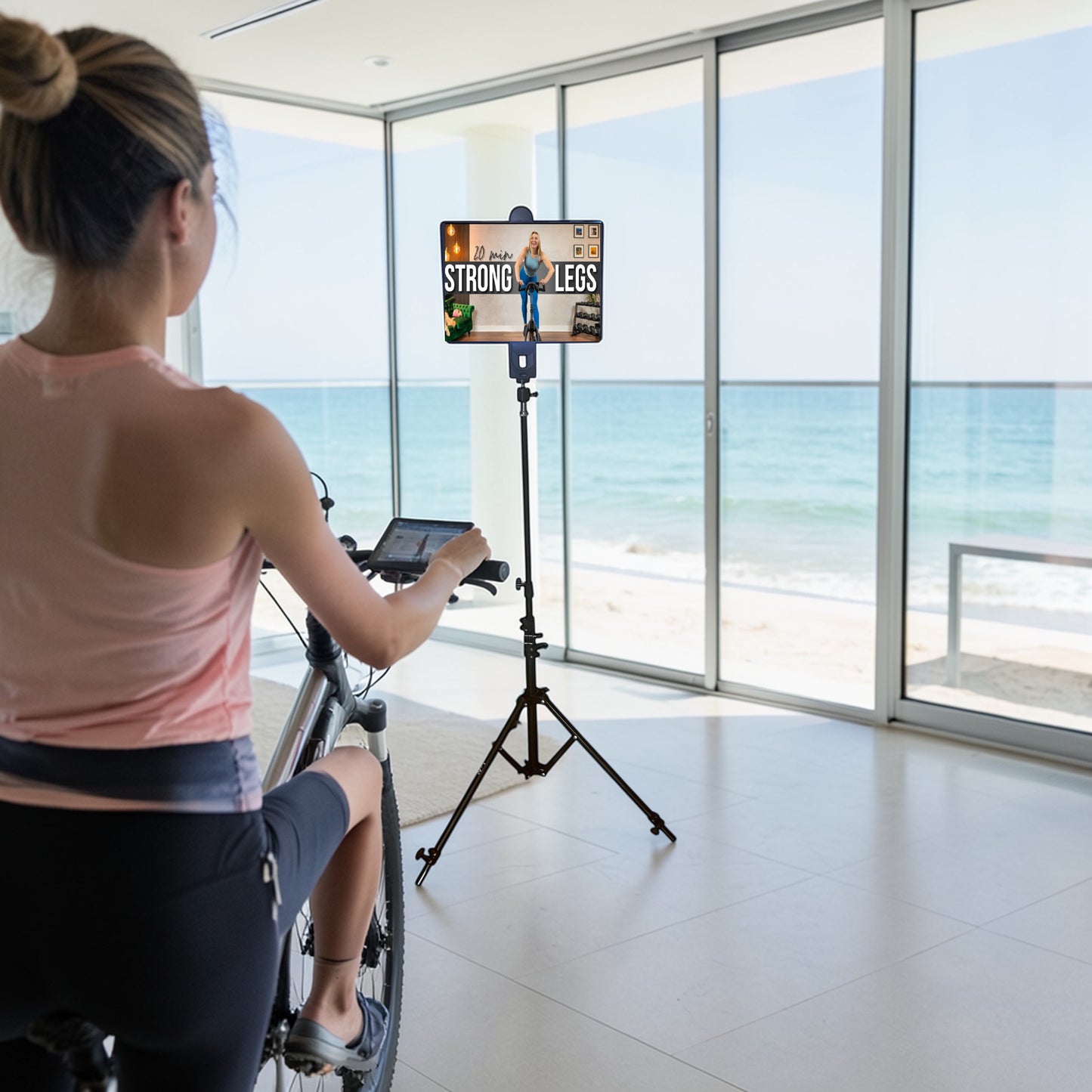 Socialite Elevate Heavy Duty iPad & Smartphone Tripod Stand with Carrying Case – Adjustable 18.9" to 8 Ft, 90° Ball Head Pivot, Universal Tablet & Phone Mount for Photography, Video, Live Streaming & Content Creation