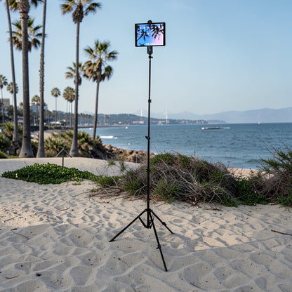 Socialite Elevate Heavy Duty iPad & Smartphone Tripod Stand with Carrying Case – Adjustable 18.9" to 8 Ft, 90° Ball Head Pivot, Universal Tablet & Phone Mount for Photography, Video, Live Streaming & Content Creation