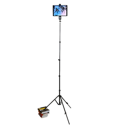 Socialite Elevate Heavy Duty iPad & Smartphone Tripod Stand with Carrying Case – Adjustable 18.9" to 8 Ft, 90° Ball Head Pivot, Universal Tablet & Phone Mount for Photography, Video, Live Streaming & Content Creation