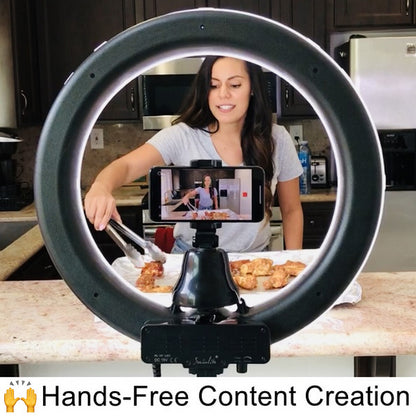 Ultra Elite 18" Ring Light w/ Auto Face Tracking | Hands-Free Content & TikTok LIVE Setup