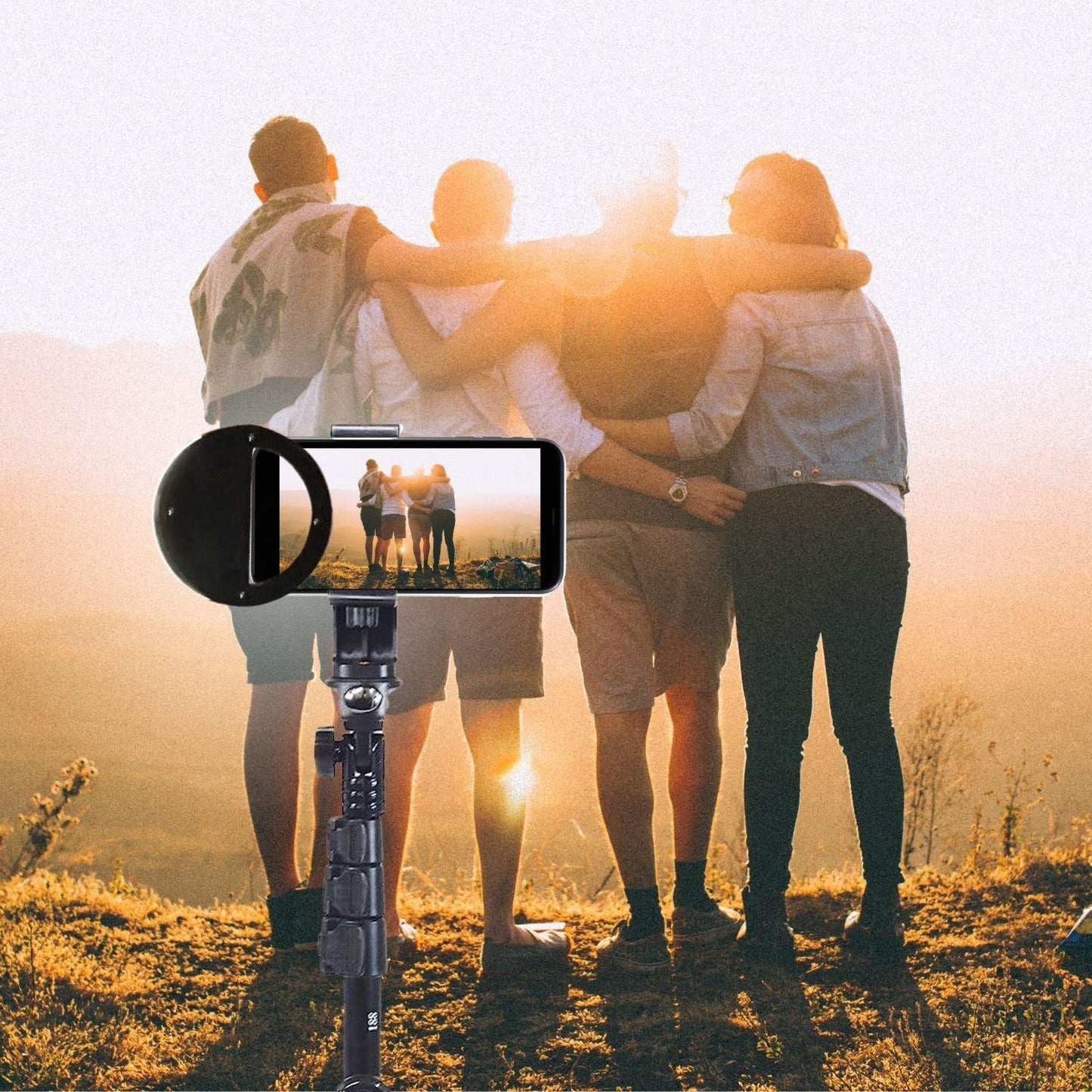 SOCIALITE Selfie Stick tripod for iPhone Kit w/ Mini Ring Light