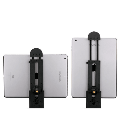 Tablet mount holding iPad in horizontal and vertical position