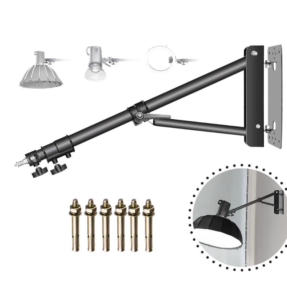 Wall Mount Boom Arm for Ring Light, Softbox, Photography Studio
