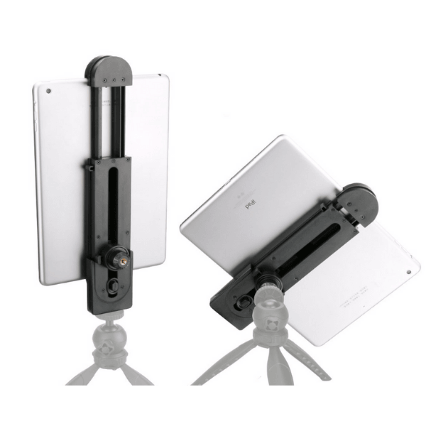 Mount holds tablet securely in multiple positions