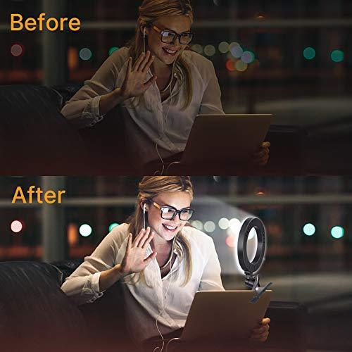 before and after brightness using clip on ring light