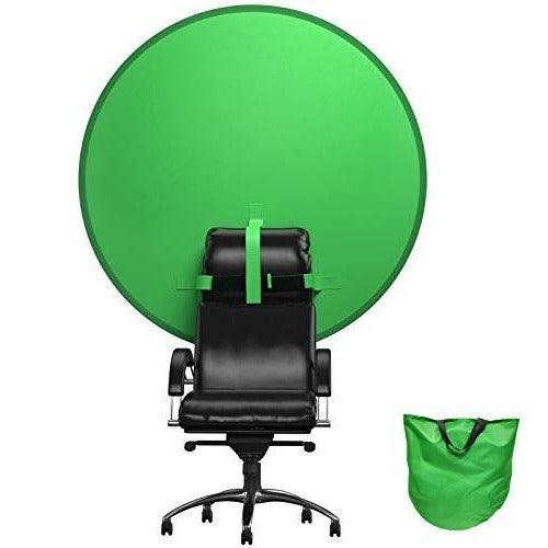 Green Screen attached to office chair and carry bag