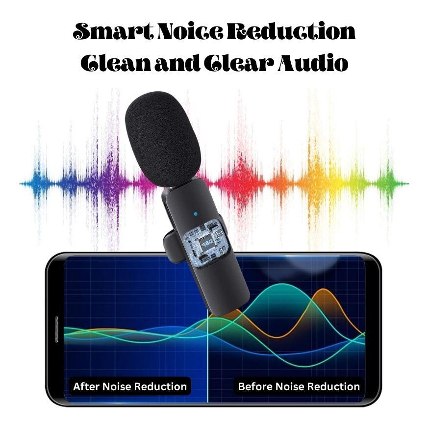 Smart noise reduction professional wireless lavalier