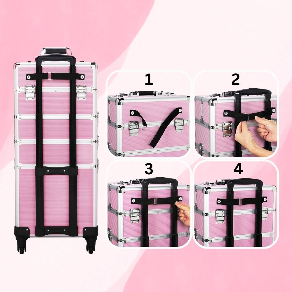 4in1 Professional Rolling Makeup Case Suitcase – Lighting