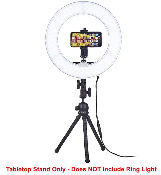 tabletop stand attached to ring light